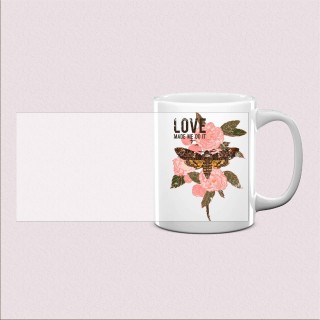 Mug Rose & Papillon