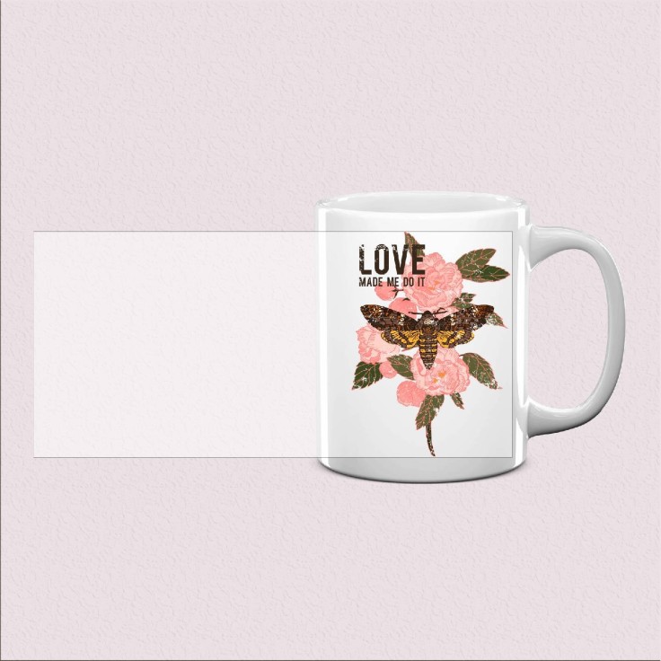 Mug Rose & Papillon