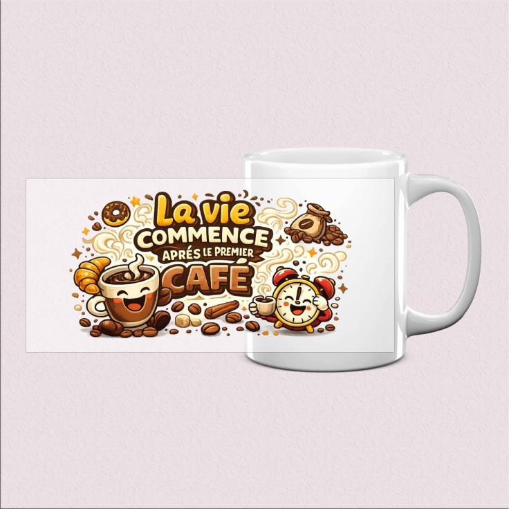 Mug « La vie commence après le café »