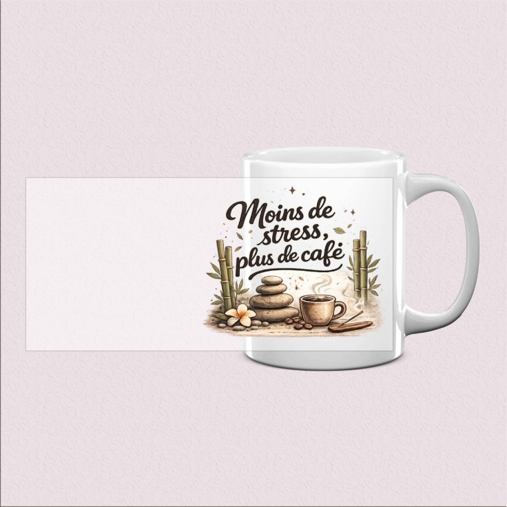 Mug « Moins de stress, plus de café »