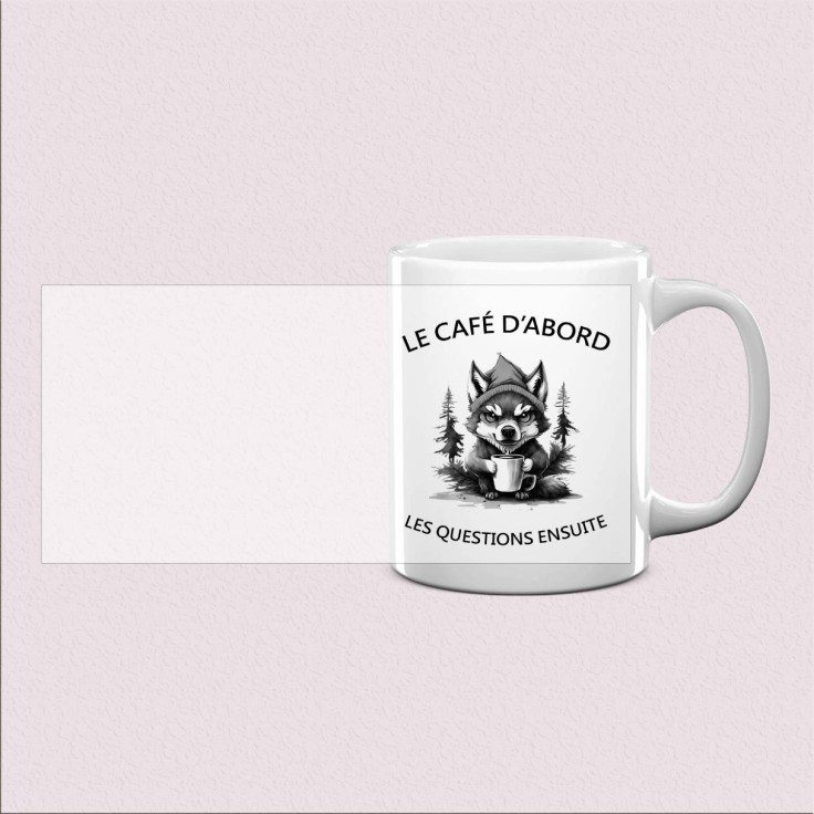 Mug « Le café d’abord, les questions ensuite »