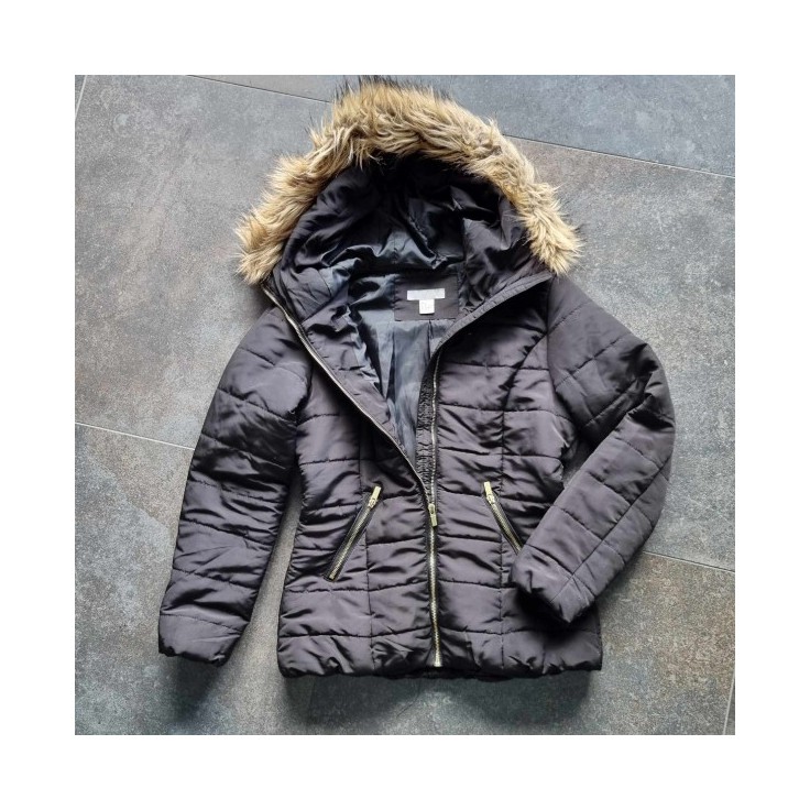 Doudoune noire capuche H&M