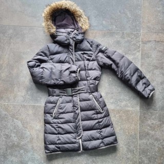 Doudoune longue noire à capuche