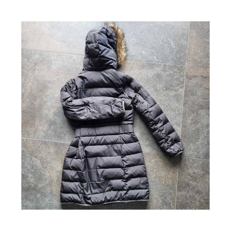 Doudoune longue noire à capuche