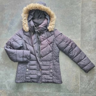 Doudoune noire à capuche Camaïeu