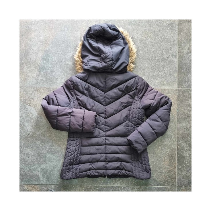 Helvishop - Doudoune noire à capuche Camaïeu