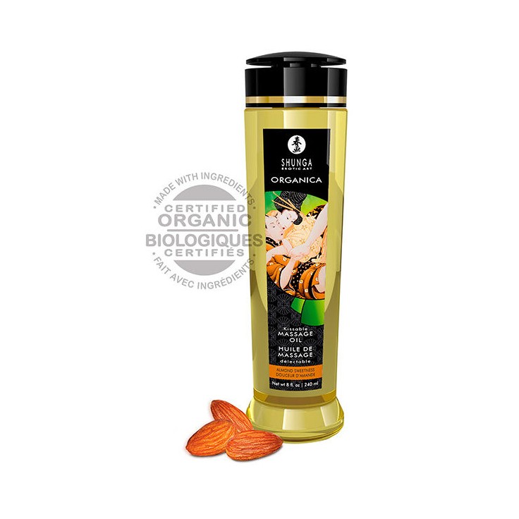 Huile de massage Bio amandes - Shunga