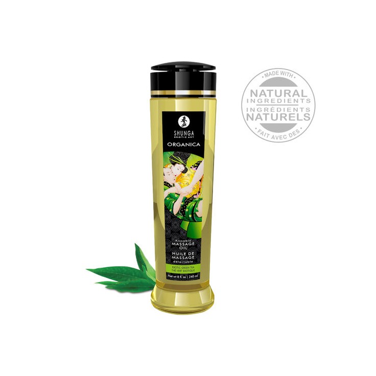 Huile de massage Bio thé vert - Shunga