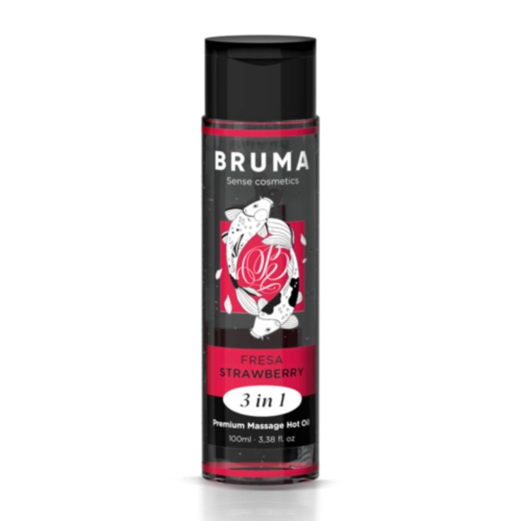 Huile massage chauffante Fraise - Bruma